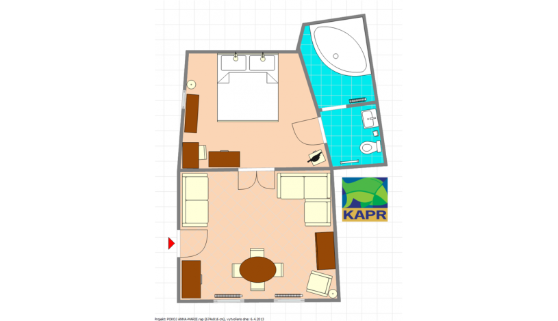 PENZION KAPR Český Krumlov - ANNA-MARIE - ČTYŘLŮŽKOVÝ POKOJ SUITE S VÝHLEDEM NA ŘEKU